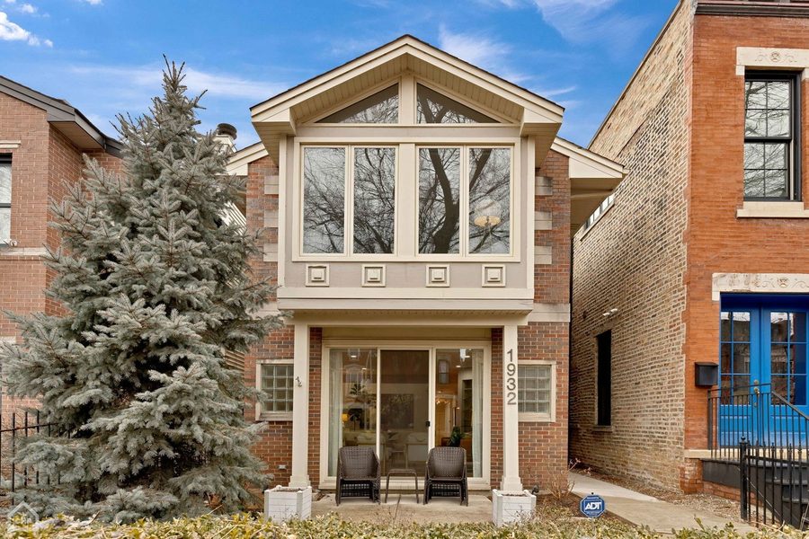 Front exterior of Wicker Park Gem, a two-story brick single-family home